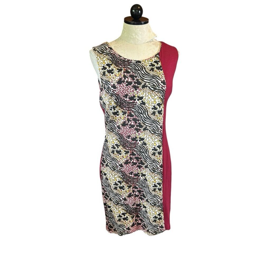 DISNEY PARKS Dress Womens M Red Mickey Mouse Anima Kingdom Print Sleeveless